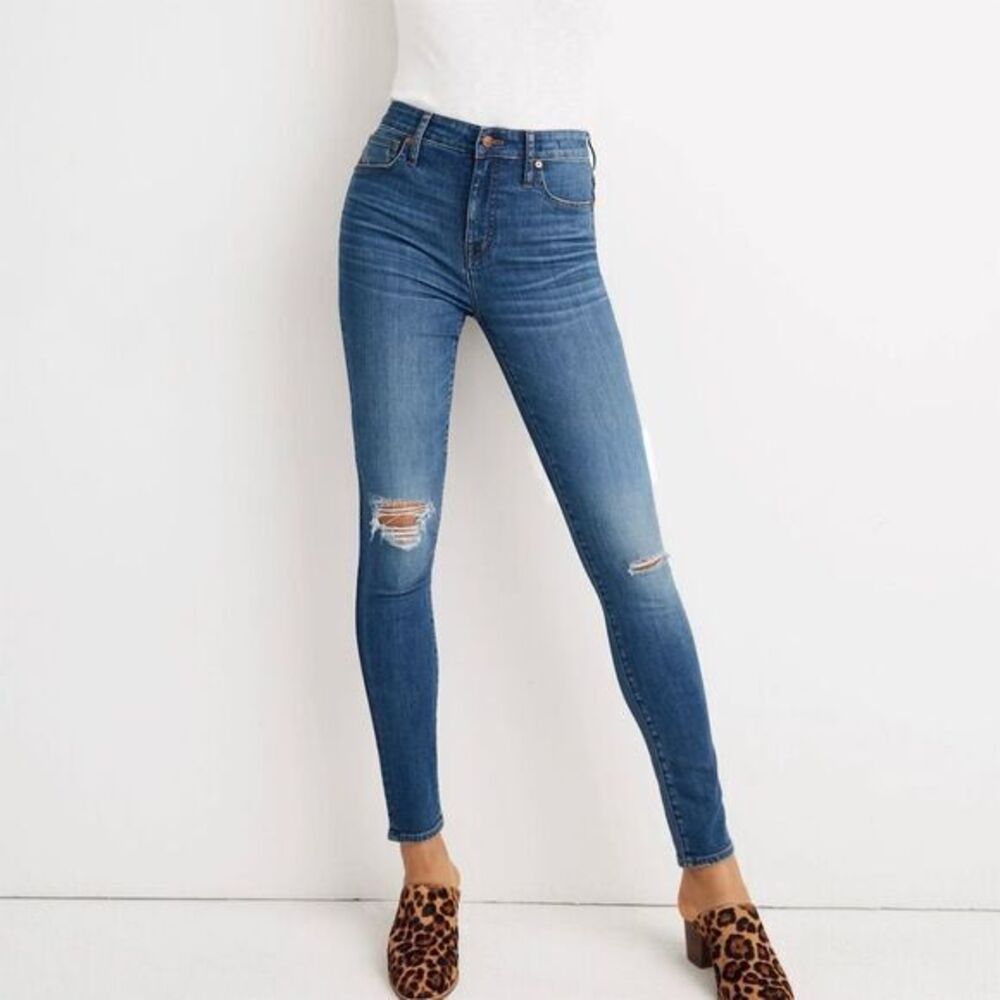 Madewell Women's Petite Curvy High-Rise Skinny Crop Jeans Delmar Wash‎ Size 25P